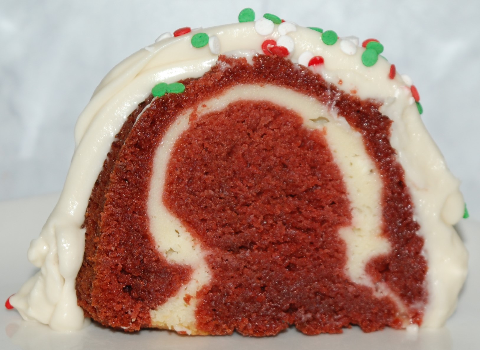 Red Velvet Cream Cheese Swirl Bundt Cake - Sprinkle Bakes